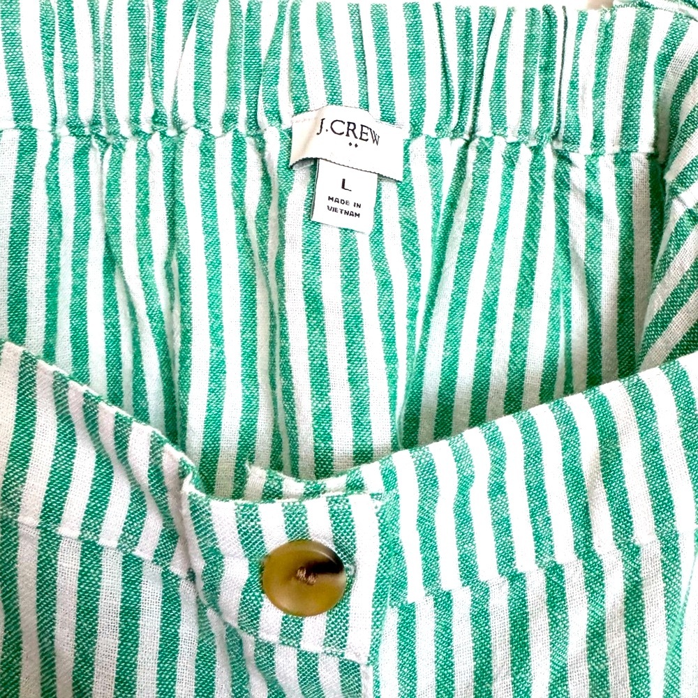 J.Crew Factory Women's Linen-Blend Button-Front Tank Top With Ruffle - Picture 4 of 4